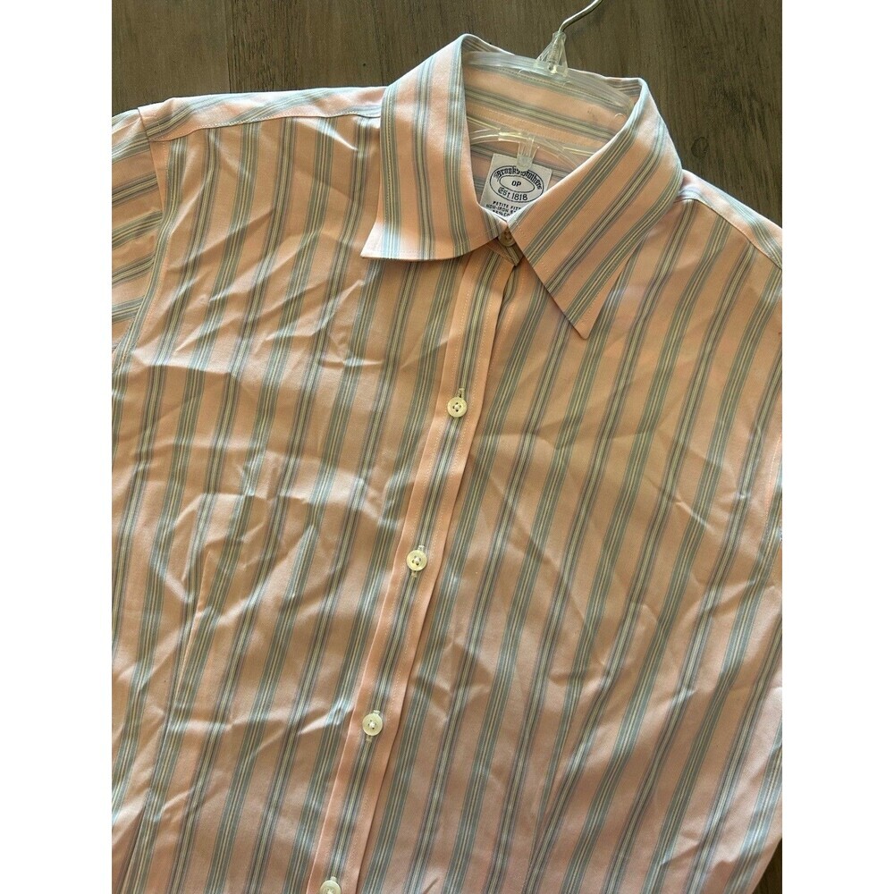 Brooks Brothers 1818 Dress Shirt Womens 0P Petite Striped Button Down Non-Iron